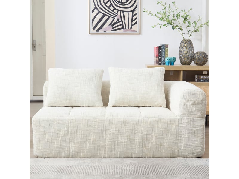  Canapé de salon, canapé moderne; poches latérales, sans montage, beige  - Conforama R