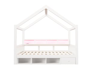 Lit cabane 140x200 cm MAISONORA coloris blanc