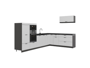 Vicco cuisine en angle, blanc campagneanthracite, 327 x 227 cm sans pt