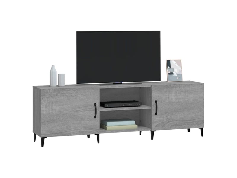  Meuble tv - banc tv - meuble de rangement sonoma gris 150x30x50 cm bois d'ingénierie  - Conforama E