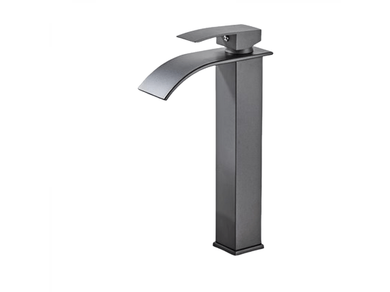  Robinet de lavabo cascade gris, mitigeur de lavabo avec bec haut de 232 mm, robinet cascade gris g 38  - Conforama A