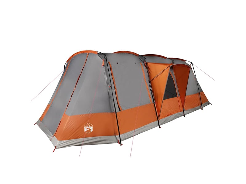  Tente de camping, tente tunnel 4 personnes gris et orange imperméable shl54940  - Conforama E
