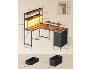 Bureau d'angle enfant HELLOSHOP 26 100 cm coloris noir