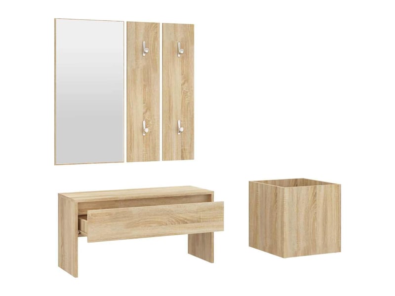  Ensemble de meubles de couloir chêne sonoma bois d'ingénierie shl62747  - Conforama E