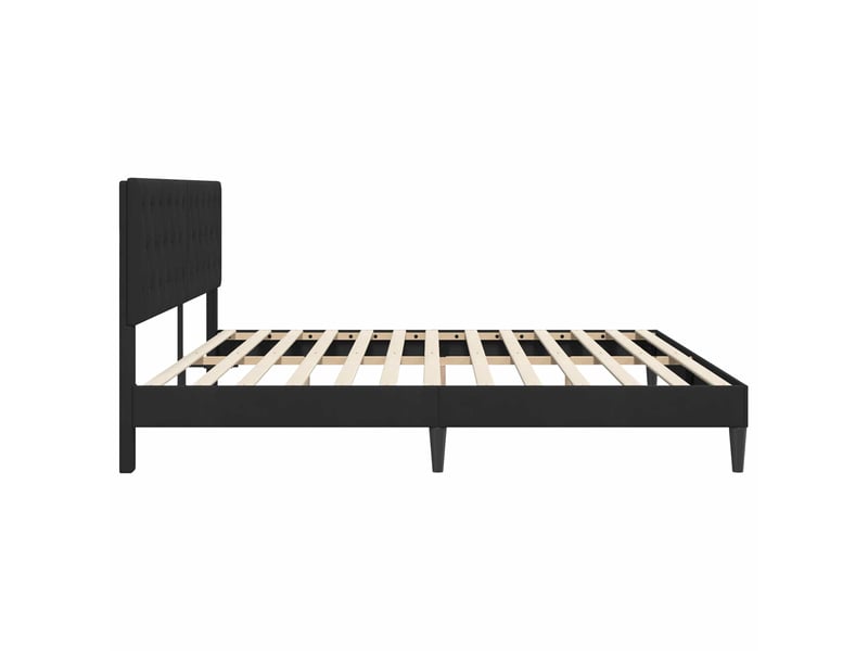  Lit double- lit adulte -  cadre de lit avec tête de lit noir 180 x 200 cm velours  - Conforama D