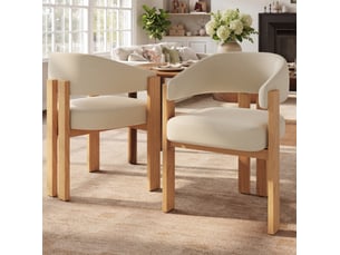 Lot de 2 chaises de salle à manger 49x47x78cm, beige et naturel, métal, effet bois, mobilier de cuisine, rembourrage épais