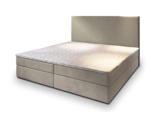 Lit avec rangement 180x200 cm <strong>MASSENO</strong> <strong></strong> coloris beige