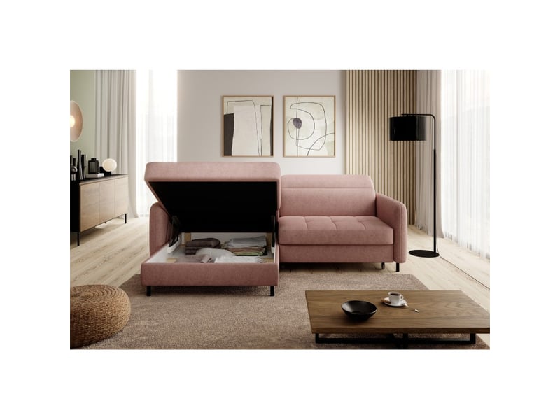  Canapé d'angle collection goumsi coloris saumon  - Conforama D