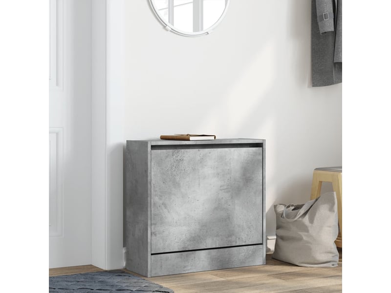  Meuble à chaussure, armoire à chaussures gris béton 60x21x57 cm bois d'ingénierie  - Conforama C