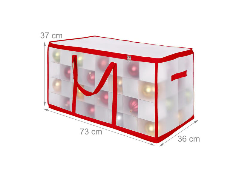  Boîte de rangement pour décorations de noël 37 x 73 x 36 cm avec séparateurs ajustables en plastique transparent 13_0017995  - Conforama A