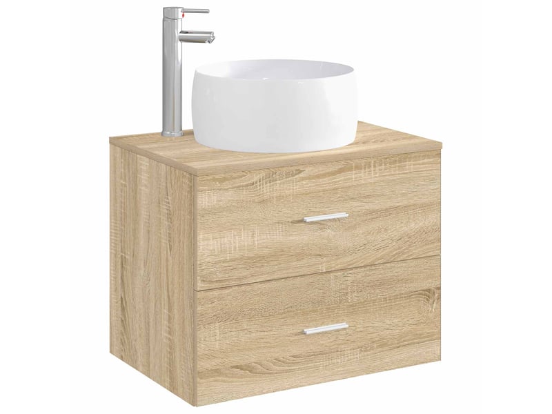  Lavabo avec robinet et évacuation chrome 38.5x38.5x16 cm  - Conforama C