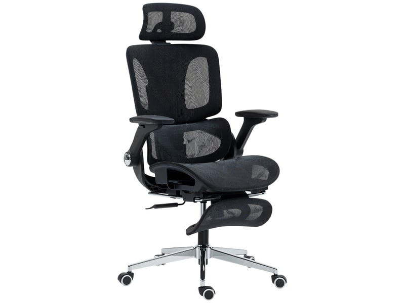 Réou chaise de bureau ergonomique inclinable réglable noir - Conforama A