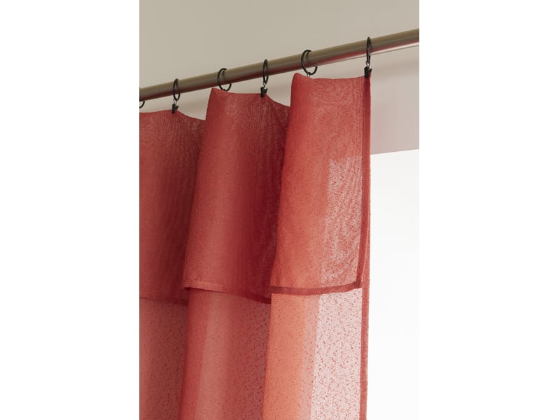  Rideau ajustable + 8 anneaux pince 140 x 270 cm polyester effet bouclette elda terracotta 15669 - Conforama E