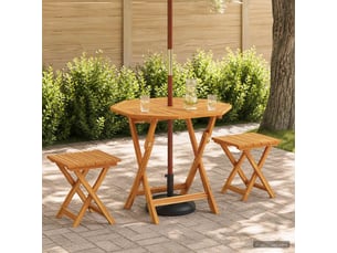 Vidaxl table de jardin pliante naturel 90 x 90 x 75 cm
