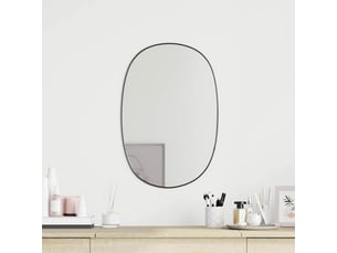 Miroir  à fixer coloris noir <strong></strong>  <strong></strong> - 60 cm x 40 cm