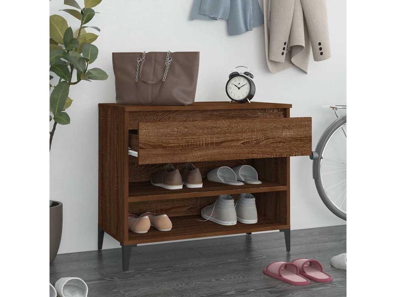  Meuble à chaussure | armoire à chaussures chêne fumé 70x36x60 cm bois d'ingénierie shl2763  - Conforama C