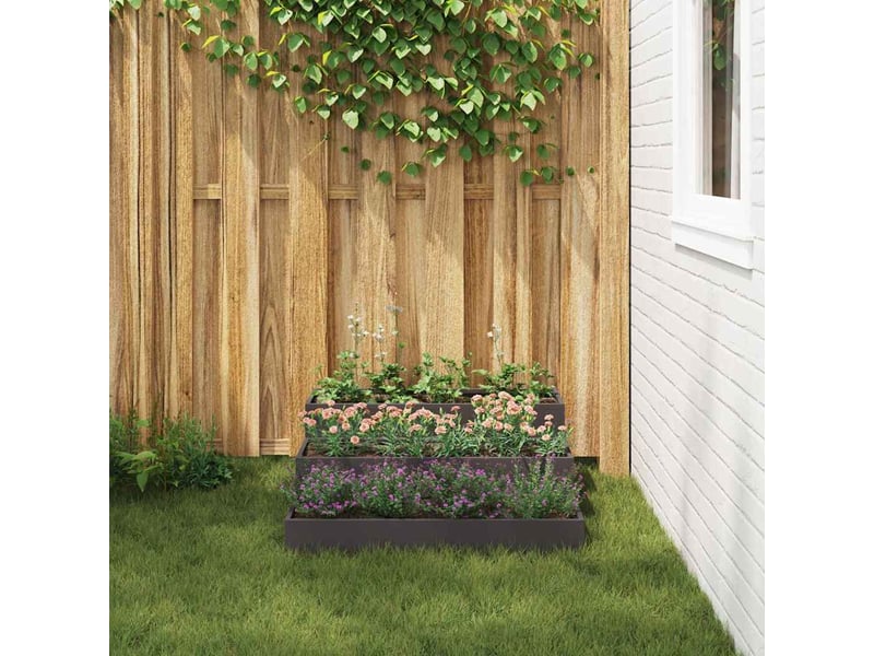  Jardinière - cache-pot de jardin noir 90 x 90 x 35 cm acier laminé à froid  - Conforama D