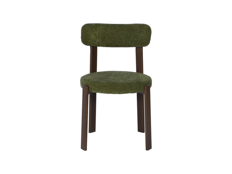  Lot de 2 chaises vintage acier effet bois foncé et tissu texturé kaki - gloria  - Conforama C
