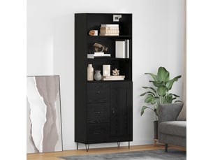 Buffet - haut armoire 2 pc chêne noir 69,5 x 34 x 180 cm