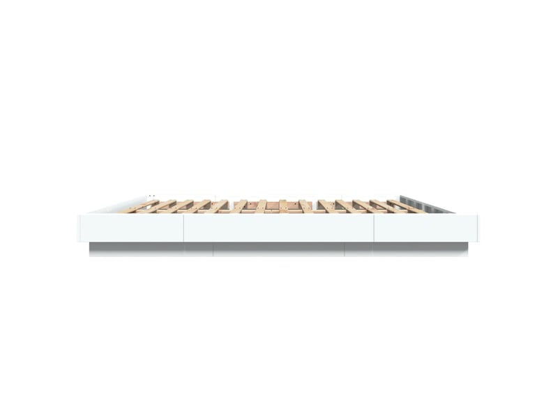  Lit double- lit adulte -  cadre de lit sans matelas blanc 200x200 cm  - Conforama D