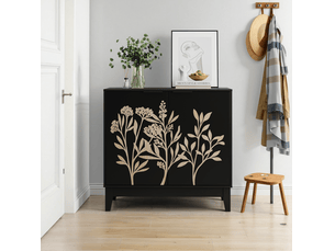 Buffet 2 porte(s)  0 tiroir(s) <strong></strong> <strong></strong> - 80 cm coloris noir 