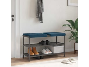Lot de 2 coussins de banc, coussins d'assise, coussins pour chaisecanapé velours bleu profondeur 35 cm cf52522