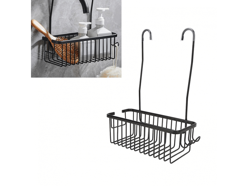  Étagère de rangement pour toilettes, panier de rangement en aluminium grande capacité, organiseur de salle de bain  - Conforama B