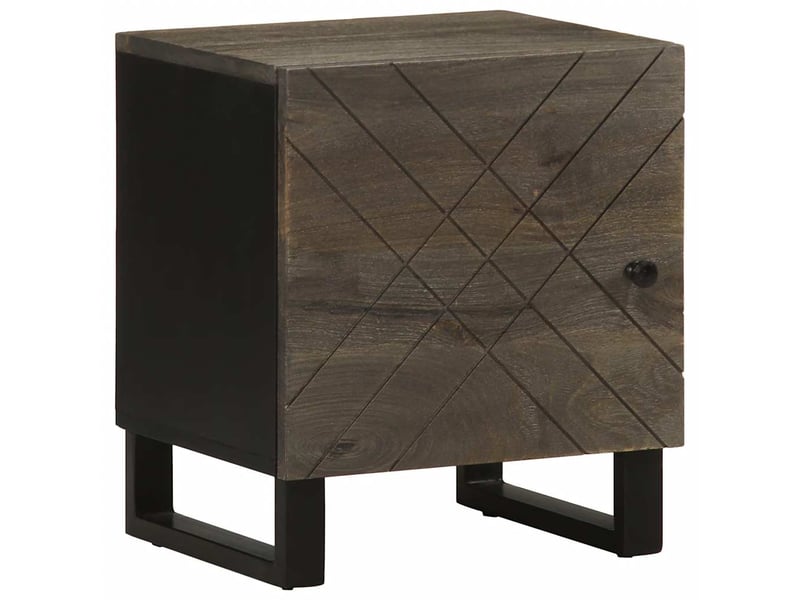 Lot de 2 tables de chevet - cabinet de chevet - table de nuit noir 40x33x46 cm bois de manguier solide  - Conforama A