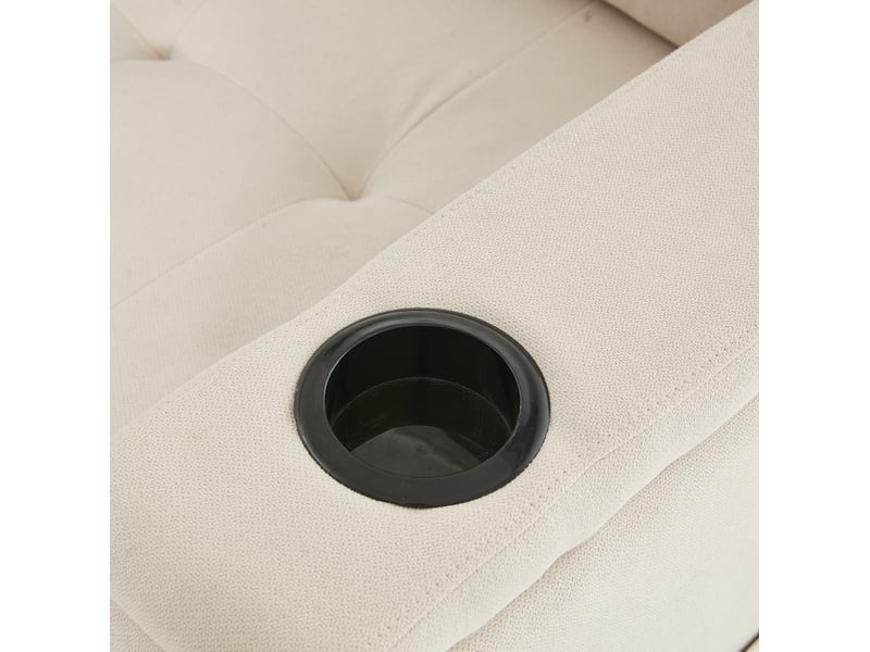 Canapé d'angle convertible treviso 3 places en tissu beige avec led, rangement et ports usb pour le salon - Conforama D