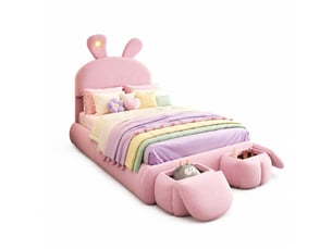 Lit simple 90x200 cm coloris rose