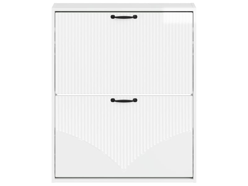  Meuble à chaussures mural, armoire à chaussures hoorn 71x17x86 cm blanc brillant  - Conforama D
