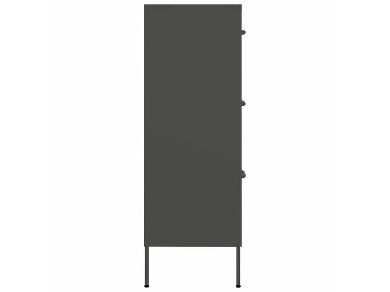  Armoire de rangement bureau, armoire à tiroirs anthracite 80x35x101,5 cm acier  - Conforama D