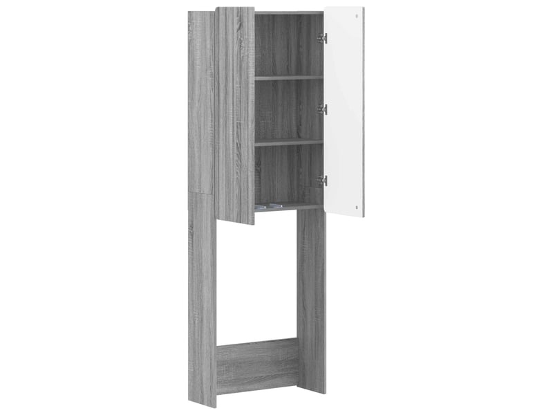  Armoire de toilette, meuble de toilette zwolle sonoma gris 66x25.5x190 cm  - Conforama D