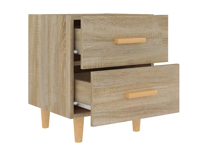  Vidaxl table chevet chêne sonoma 2 tiroirs bois meuble rangement 40x35x47cm chambre salon  - Conforama D