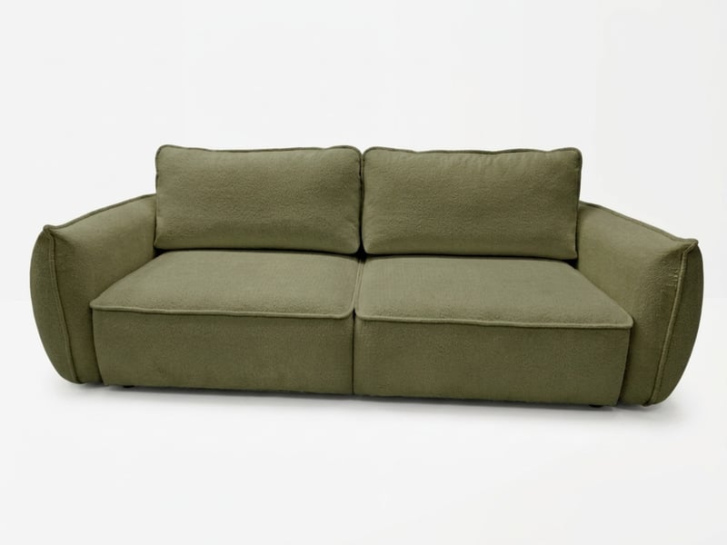 Bobochic canapé droit convertible 3 places esmee tissu chenille vert ESMEE - Conforama A