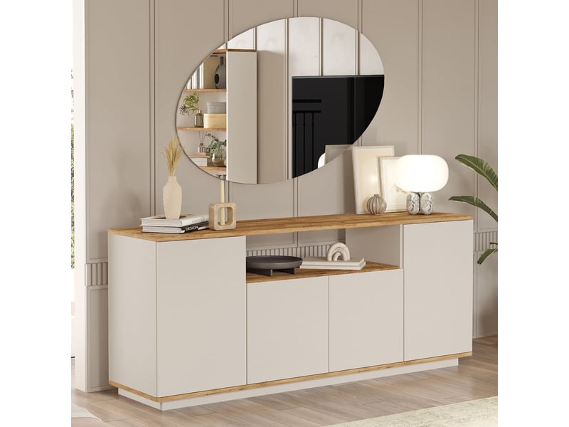  Console buffet avec miroir et étagères kivan  - Conforama B