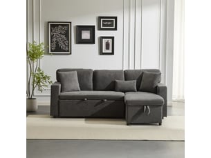 Canapé modulaire en u 6 places, tissu peluche respirant, sans montage, housses amovibles, antidérapant
