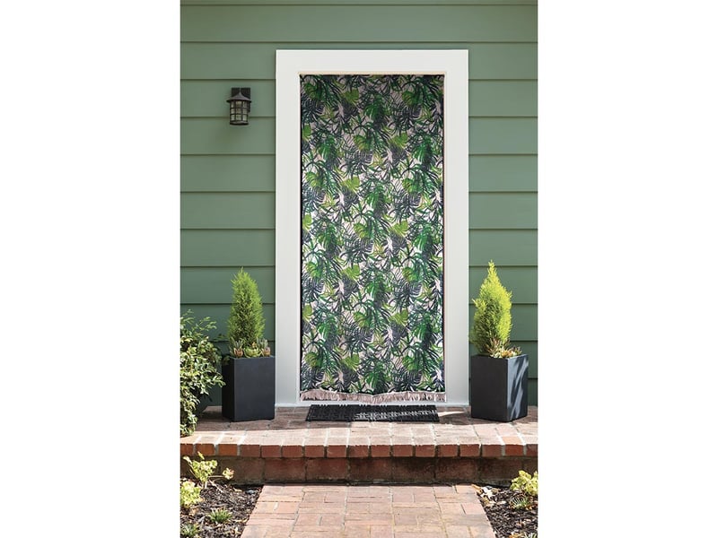  Rideau de porte moustiquaire en toile feuilles tropicales 140 x 225 cm - morel  - Conforama A