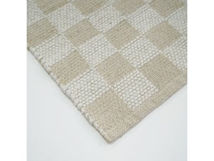 Tapis damier en coton jenna 50x80cm naturel
