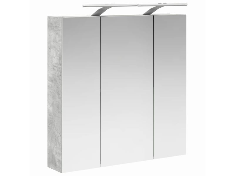  Armoire miroir salle de bain, meuble de rangement gris béton 70x14.5x70 cm shl4412  - Conforama E