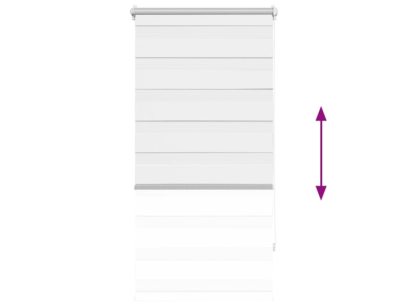 Store vénitien zébré, store de fenêtre 60,9 x 120 cm, largeur du tissu 56,7 cm, blanc cf48231 - Conforama E