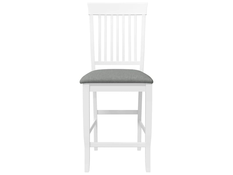  Lot de 2 tabouret de bar avec coussins en bois massif blanc et caoutchouc shl68451  - Conforama E