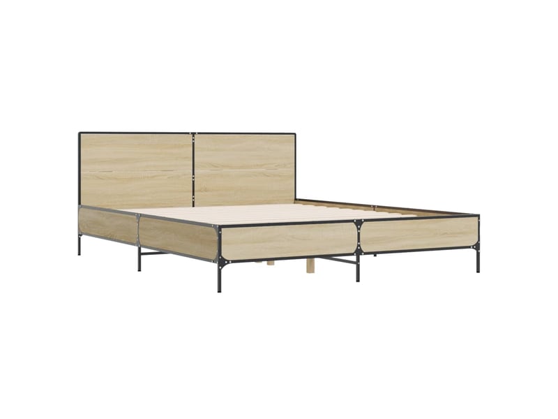  Lit double- lit adulte -  cadre de lit sans matelas chêne sonoma 120x190 cm  - Conforama B