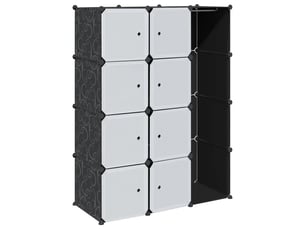Armoire modulaire 9 compartiments pratique design chambre 109 x 36 x 143 cm en plastique noir 02_0046219