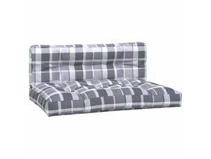 Lot de 2 coussins de palette, coussins de canapé motif à carreaux gris tissu cf59541