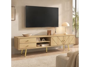 Meuble tv coloris bois clair 160 cm LPOSPI