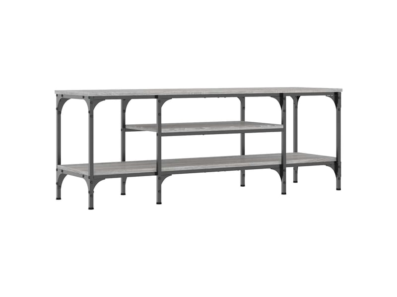  Meuble tv - banc tv - meuble de rangement sonoma gris 121x35x45 cm bois d'ingénierie et fer  - Conforama A