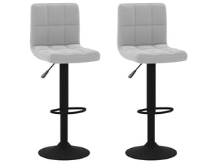 Lot de 2 tabouret de bar, chaise de bar gris clair velours shl38648