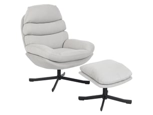 Fauteuil inclinable avec repose-pieds, fauteuil lounge en tissu chenille, fauteuil tv moderne, 78 x 93 x 100 cm, blanc crème