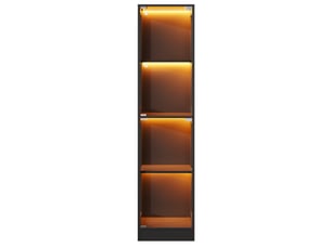Vitrine coloris noir 4 étagère(s) <strong>MEULVA</strong> <strong></strong> - 40 cmx170 cm